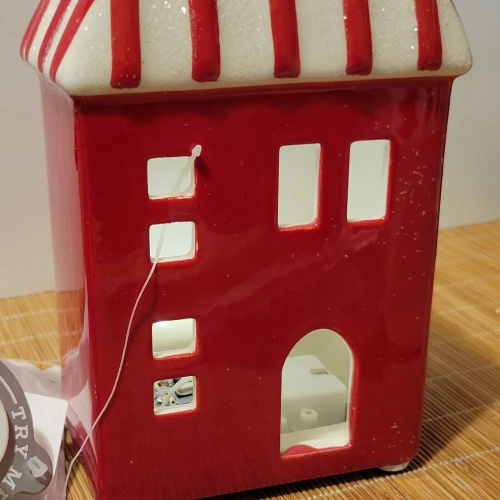 Red White House Target Wondershop 2025 Christmas Ceramic House Village Lit